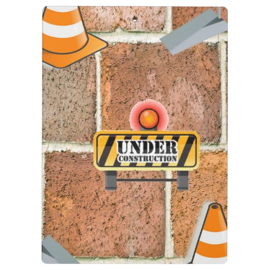Porte-bloc Cute Under Construction Clipboard  (Dos)