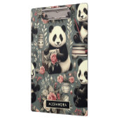Porte-bloc Cute Vintage Panda Floral (Gauche)