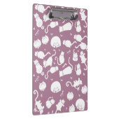 Porte-bloc Cute White Cats Pattern on Mauve Background (Swatch)