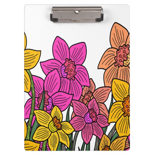 Porte-bloc Daffodils colorés Fleurs Design (Devant)