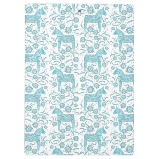 Porte-bloc Dala suédois Cheval Turquoise Vert et Blanc Art po (Dos)