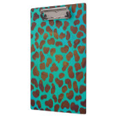 Porte-bloc Dalmatie Brown et Turquoise avec Monogramme (Gauche)