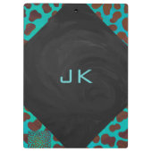 Porte-bloc Dalmatie Brown et Turquoise avec Monogramme (Dos)