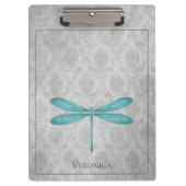 Porte-bloc Damas de libellule turquoise (Devant)