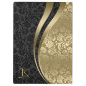 Porte-bloc Damas Florales Géométriques Noir Et Or (Dos)