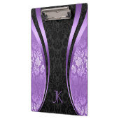 Porte-bloc Damas Florales Géométriques Noir Et Violet (Gauche)