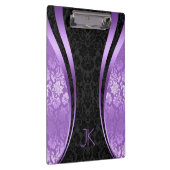 Porte-bloc Damas Florales Géométriques Noir Et Violet (Swatch)