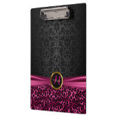 Porte-bloc Damas noir et design léopard rose vif (Gauche)