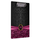 Porte-bloc Damas noir et design léopard rose vif (Swatch)