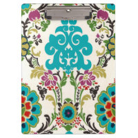 Damask Floral Patterns Plum Turquoise