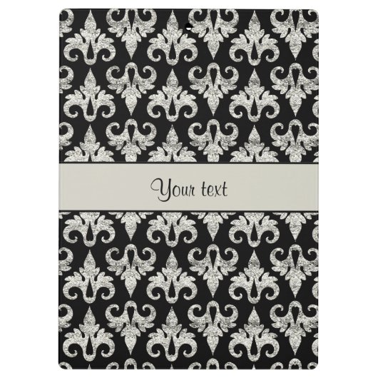 Porte-bloc Damassé argentée scintillante étincelante de (Dos)