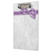 Porte-bloc Damier blanc et nœud faux violet (Gauche)