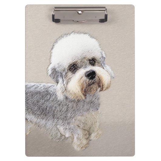 Porte-bloc Dandie Dinmont Terrier Peinture Chien Art original (Devant)