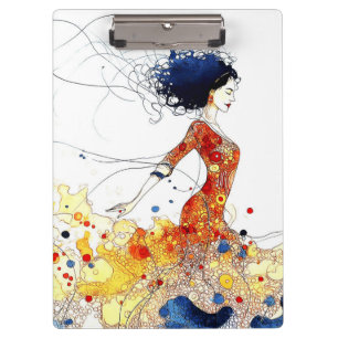Porte-bloc Danseuse de flamenco en mouvement multicolore flui