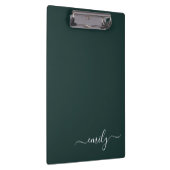 Porte-bloc Dark Green Modern Script Nom du monogramme (Swatch)