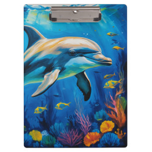Porte-bloc Dauphin de peinture à l'huile