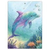 Porte-bloc Dauphin peint à l'aquarelle (Dos)