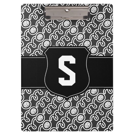 Porte-bloc de l'entraîneur de volley | Monogramme (Devant)