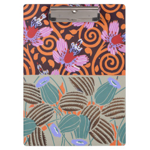 Porte-bloc Décor de Fleur en Spirale Rose et Orange Vibrant