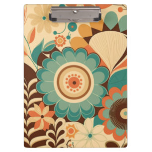 Porte-bloc Décor vintage rétro brun floral beize vert