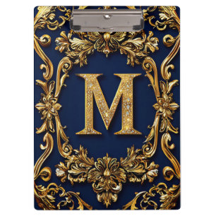 Porte-bloc Décoration élégante de la lettre M en or