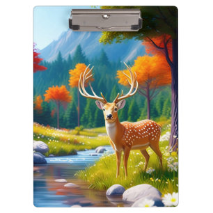 Porte-bloc Deer d'or debout dans la forêt-987679