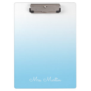 Porte-bloc Dégradé Bleu Bébé Enseignant Personnalisé
