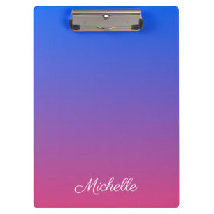 Porte-bloc dégradé bleu et rose foncé personnalisé