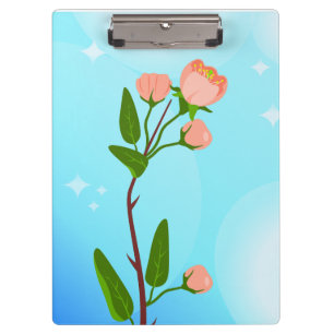 Porte-bloc Dégradé du ciel bleu avec branche de ressort fleur