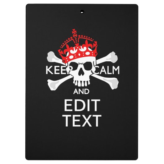 Porte-bloc Demandez à votre texte de garder calme Crossbones  (Dos)