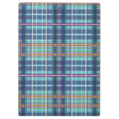 Porte-bloc Denim vérifié avec plusieurs Carrés en bleu (Dos)