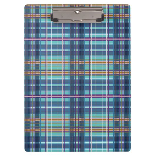 Porte-bloc Denim vérifié avec plusieurs Carrés en bleu (Devant)