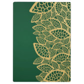 Porte-bloc Dentelle d'or de feuille sur l'arrière - plan vert (Dos)