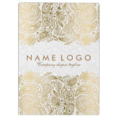 Porte-bloc Dentelle Paisley Or Avec Arrière - plan Blanc (Dos)