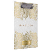 Porte-bloc Dentelle Paisley Or Avec Arrière - plan Blanc (Swatch)