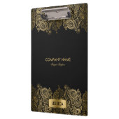 Porte-bloc Dentelle Paisley Or Avec Arrière - plan Noir (Gauche)