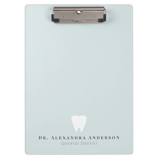 Porte-bloc Dentiste Dents Blanches Bleu Clair (Devant)