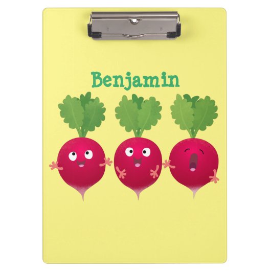 Porte-bloc Des radis mignons chantant des légumes de dessin a (Devant)