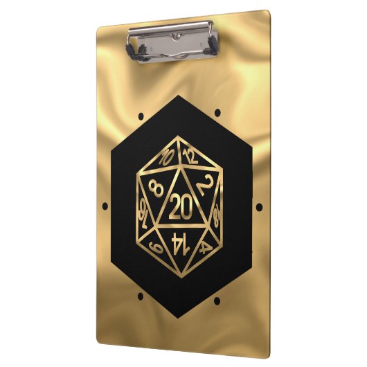 Porte-bloc Dés RPG | Gold Imaginaire Retro Tabletop PnP Gamer (Gauche)