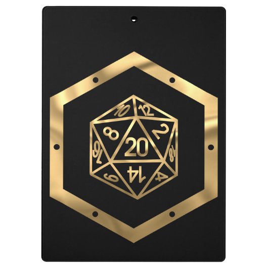 Porte-bloc Dés RPG | Gold Imaginaire Retro Tabletop PnP Gamer (Dos)