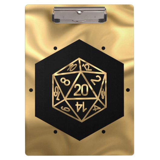 Porte-bloc Dés RPG | Gold Imaginaire Retro Tabletop PnP Gamer (Devant)