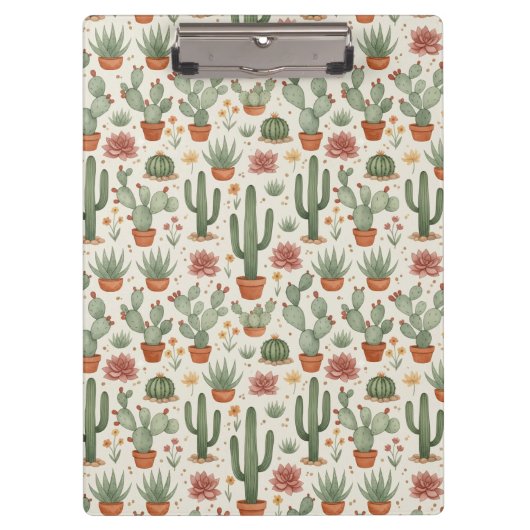 Porte-bloc Desert Cacti Succulent Seamless Pattern (Devant)