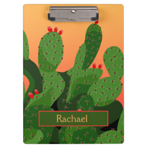 Porte-bloc Desert Prickly Pear Cactus Sunset Personnalisé