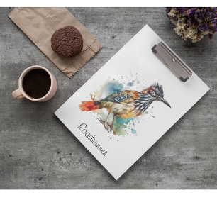 Porte-bloc Desert Spirit, Roadrunner en Aquarelle, coutume
