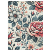 Porte-bloc Design Abstrait de fleurs roses. Motif avec (Dos)