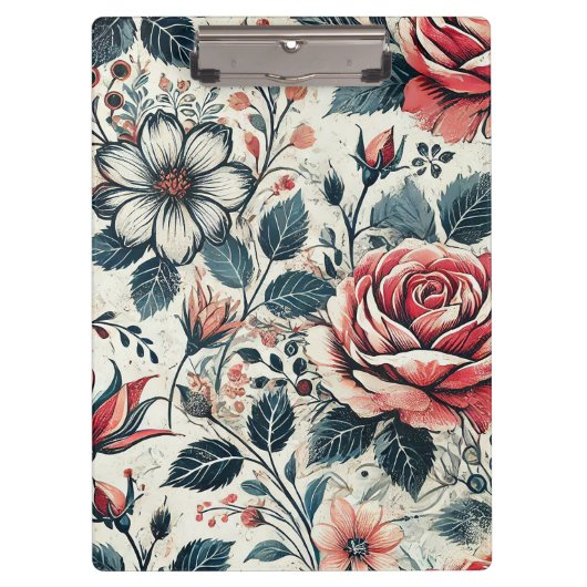 Porte-bloc Design Abstrait de fleurs roses. Motif avec (Devant)