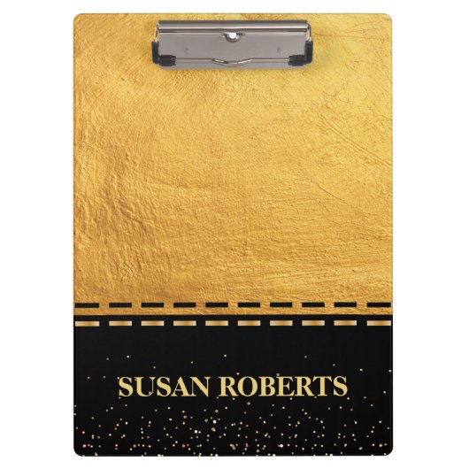 Porte-bloc Design de luxe noir et or (Devant)