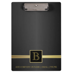 Porte-bloc Design de monogramme noir et or