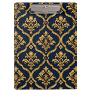 Porte-bloc Design de motif vintage élégant en or et damas mar