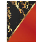 Porte-bloc Design en marbre rouge, noir et or (Dos)